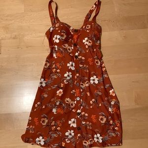 Button Front Floral Dress